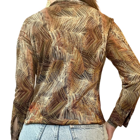 Y2K Gold Glam Button Up Blouse • Size Petite/Small 🌟 - Picture 3 of 4